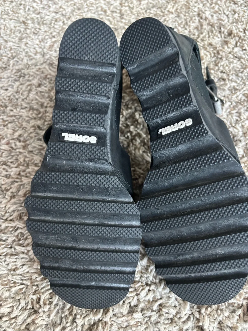 Sorel Black Crisscross Ankle Strap Wedge Sandals Joanne ll